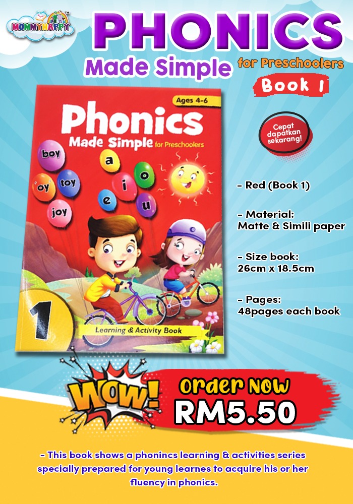 BA99 : PHONICS MADE SIMPLE FOR PRESCHOOLERS- BOOK 1 (MERAH)