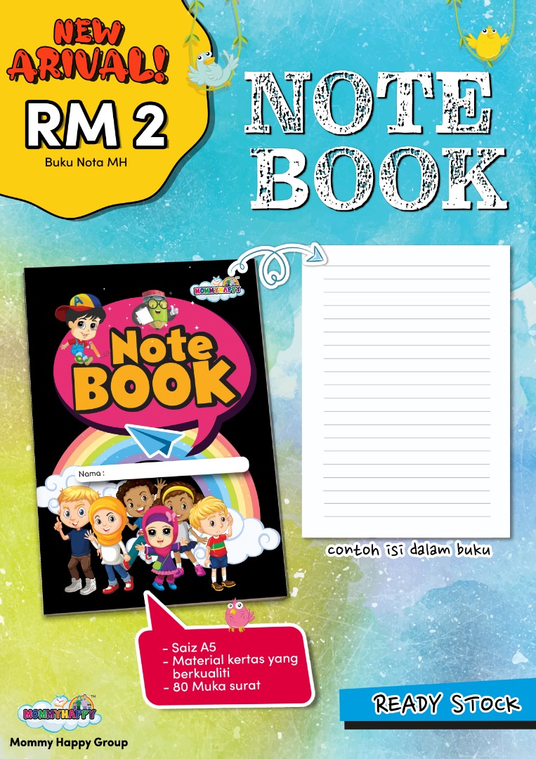 BUKU NOTA MH SAIZ A5 (DESIGN HITAM BERCORAK)